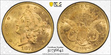 1876 $20 MS62