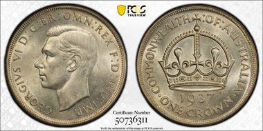 1937 Crown KM-34  Ag MS62
