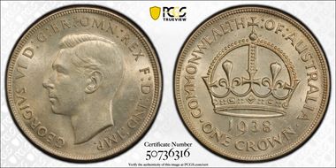 1938 Crown KM-34  Ag MS62