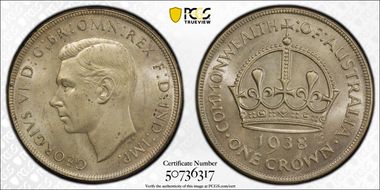 1938 Crown KM-34  Ag MS63