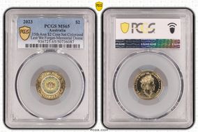 2023 $2 35th Ann $2 Coin Set Colorized Lest We Forget-Memorial Dome MS65