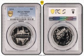 2014 50C Cocos Islands MS69