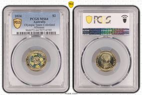 2024 $2 Olympic Team Colorized Allezaus MS64