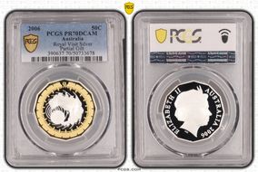 2006 50C Royal Visit Ag Partial Gilt PR70DCAM