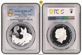 2021 $1 Australia at Night - Dingo Black Proof PR70DCAM