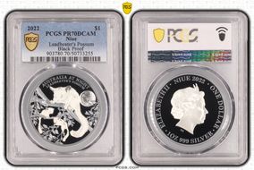 2022 $1 Leadbeater's Possum Black Proof PR70DCAM