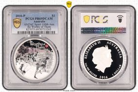 2016-P $1 ANZAC Spirit 100th Ann. Be Worthy of Them PR69DCAM
