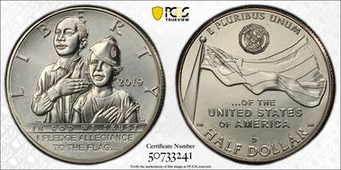 2019-D 50C American Legion 100th Ann MS69