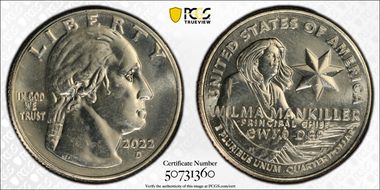2022-D 25C Wilma Mankiller MS63