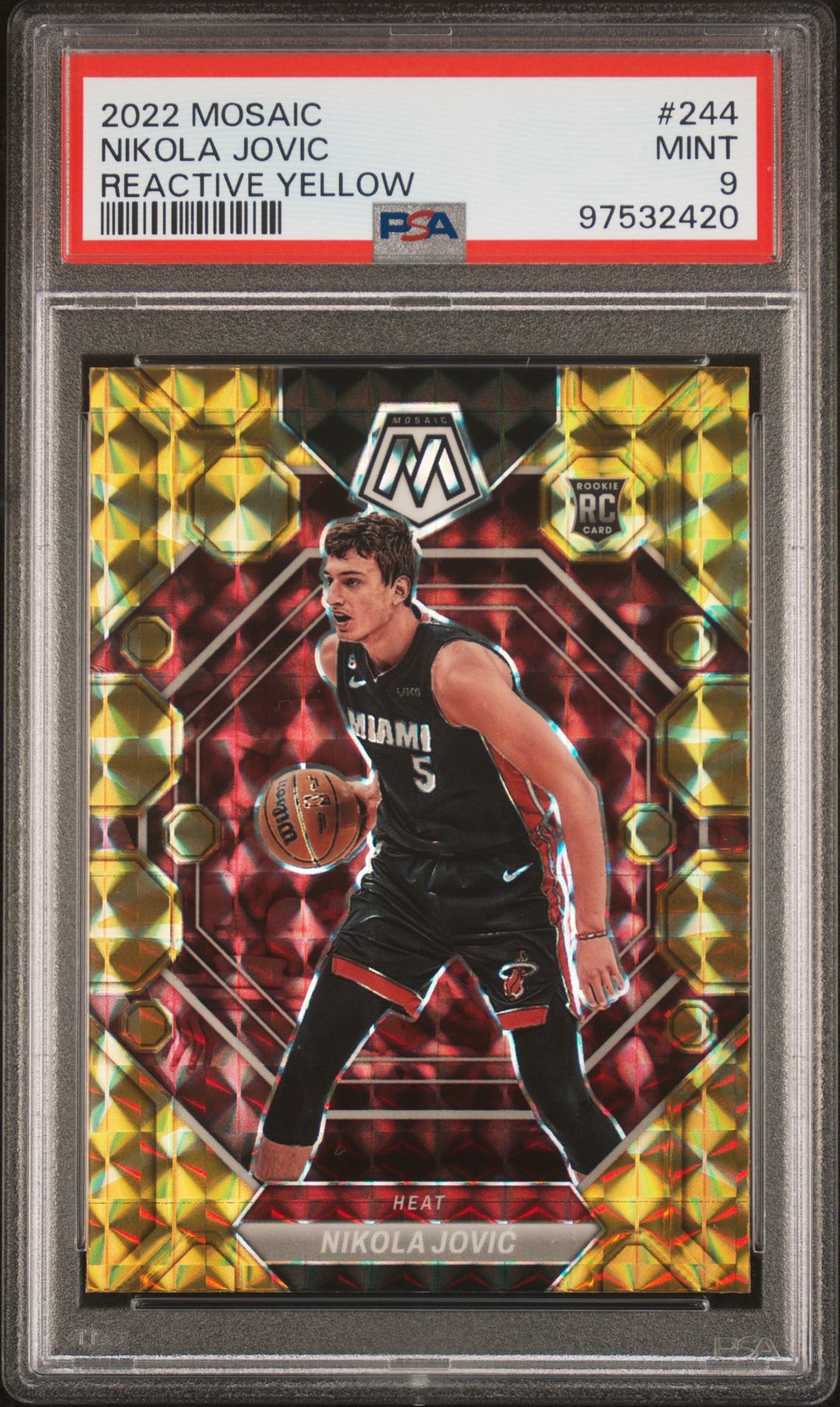 2022 Panini PANINI MOSAIC PINK FAST BREAK #244 Nikola Jovic front