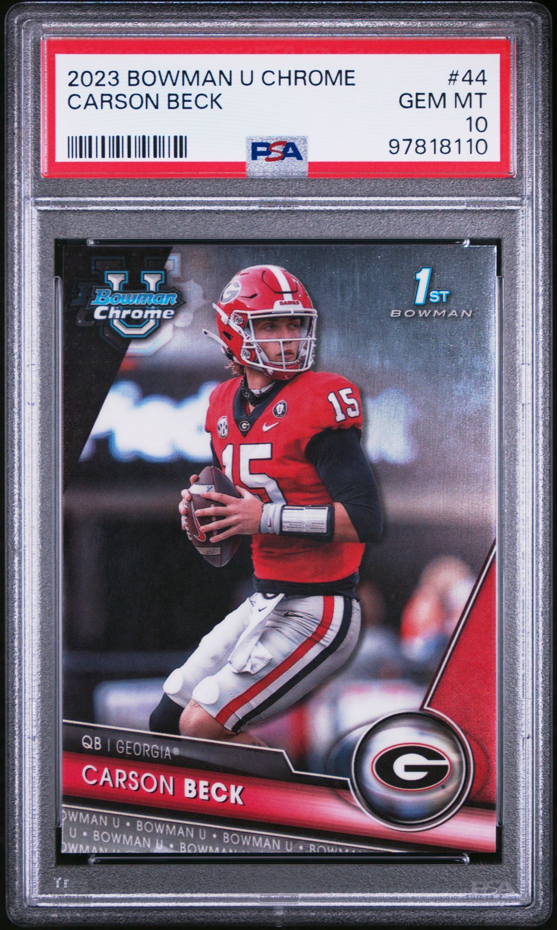 2023 Bowman BOWMAN UNIVERSITY CHROME #44 Carson Beck front