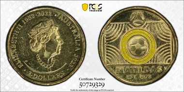 2023 $2 Matildas - Yellow Colorized MS66