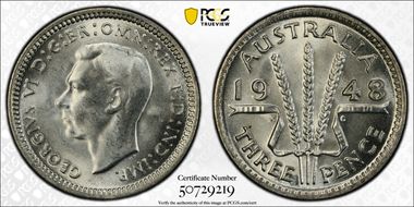 1948(m) 3D KM-37a  Ag MS66