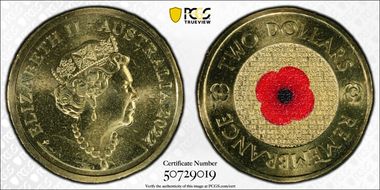 2022-C $2 Remembrance Day Colorized MS68