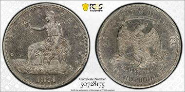 1874-CC T$1 AU53