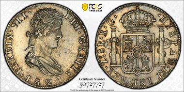 1821-Z RG 8 R Z8.11.1 Bust A Crown A AU50