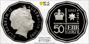 2002 50C 50th Anniv. Accession KM-645a Ag PR69DCAM