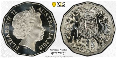 2016 50C Frosted Uncirculated MS69