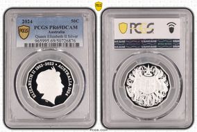 2024 50C Queen Elizabeth II Silver PR69DCAM