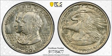 1921 50C Alabama, 2X2 MS63