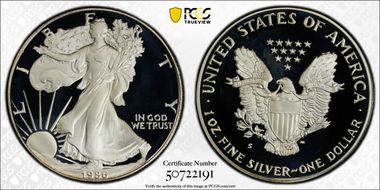 1986-S $1 Silver Eagle PR69DCAM