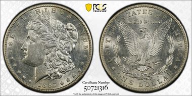 1887-S $1 VAM 2, S/S AU55