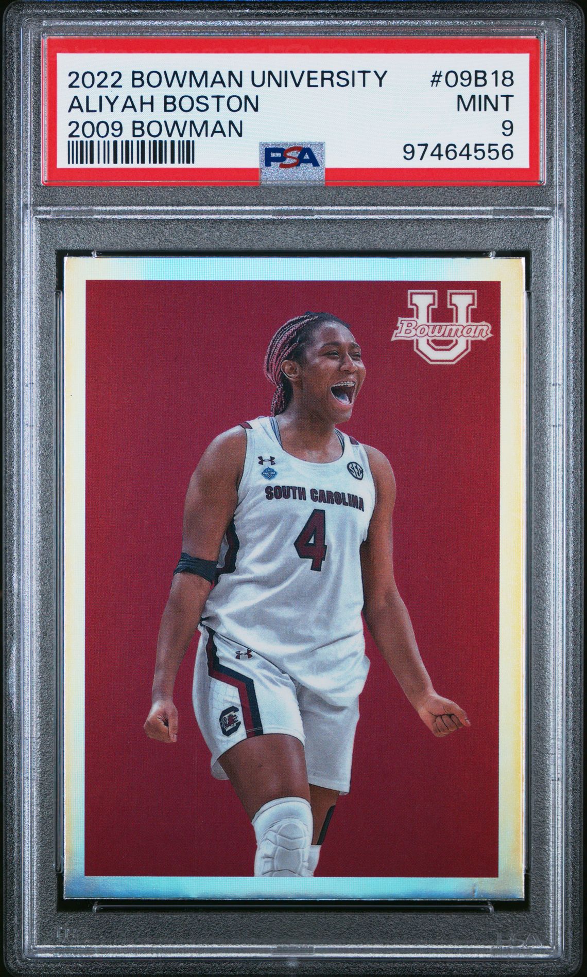 2022 Bowman Chrome University 2009 Bowman Aliyah Boston #09B18 (2009 Bowman) Mint 9 front