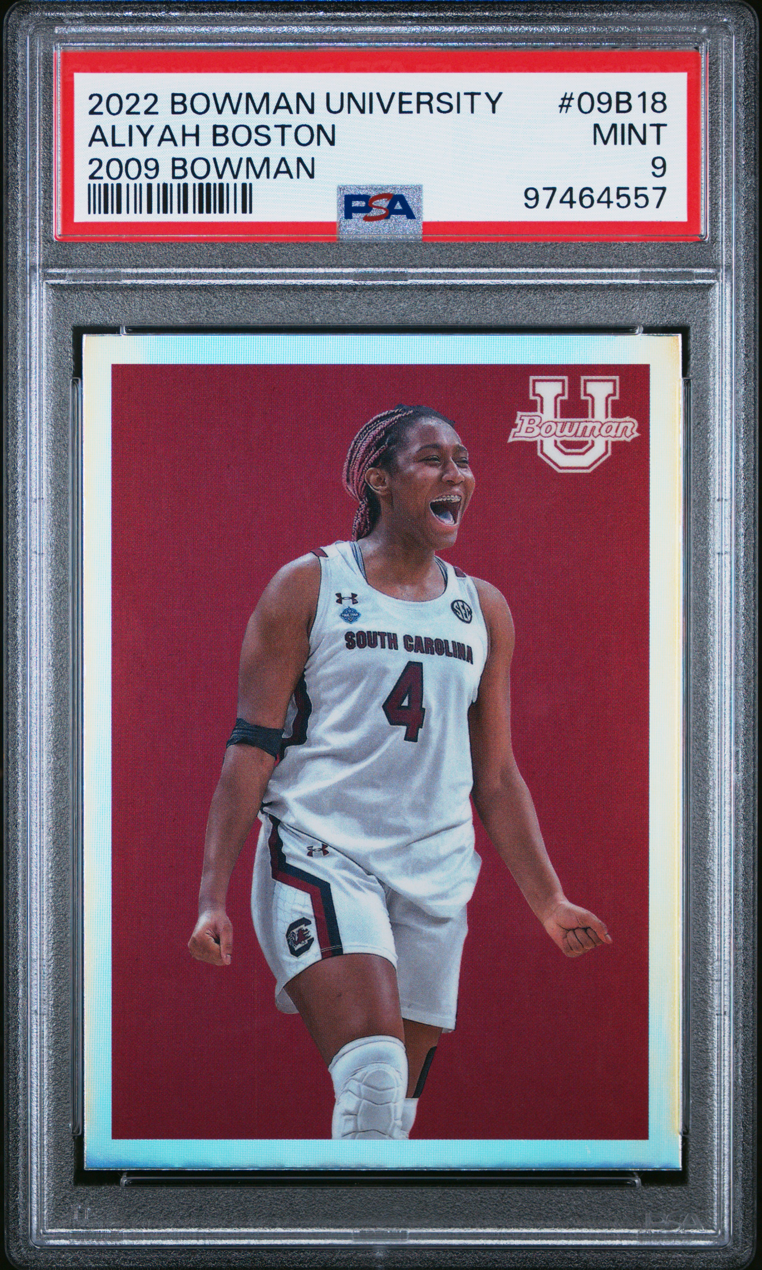 2022 Bowman Chrome University 2009 Bowman Aliyah Boston #09B18 (2009 Bowman) Mint 9 front