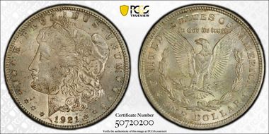 1921 $1 Morgan MS62