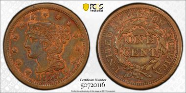 1856 1C Slanted 5 N1BN