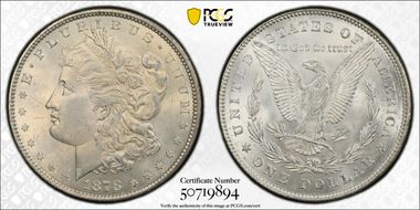 1878 7/8TF $1 Strong MS64+