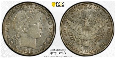 1908-O 50C AU53