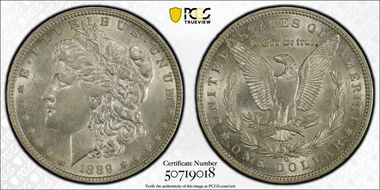 1889-O $1 AU58