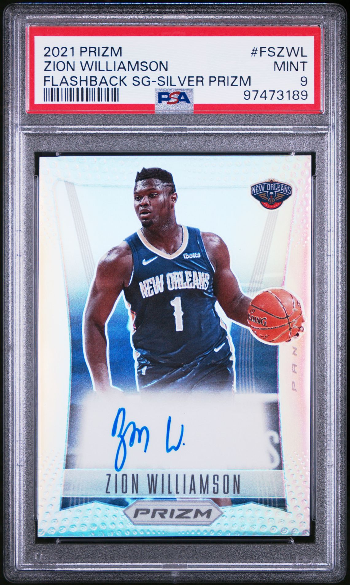 2021 Panini PANINI PRIZM FLASHBACK SIGNATURES FLASHBACK SG-SILVER PRIZM #FSZWL Zion Williamson front