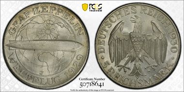 1930-A 5 Mk J-343 Zeppelin Ag MS65