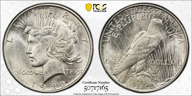 1922-D $1 MS62