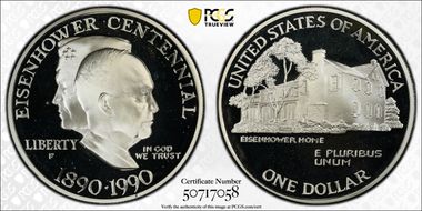 1990-P $1 Eisenhower PR66DCAM