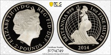 2014 £2 S-BF16 Britannia Ag PR69DCAM