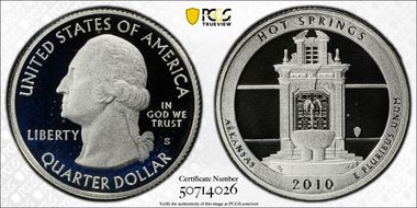 2010-S 25C Hot Springs NP - Silver PR68DCAM