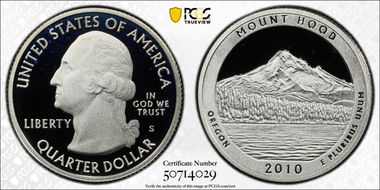 2010-S 25C Mount Hood NP - Silver PR69DCAM