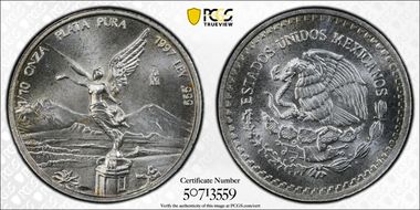1997-Mo 1/10 oz Libertad Ag MS67