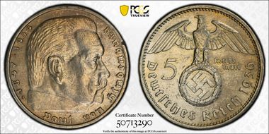 1936-A 5 Mk Swastika J-367 N1