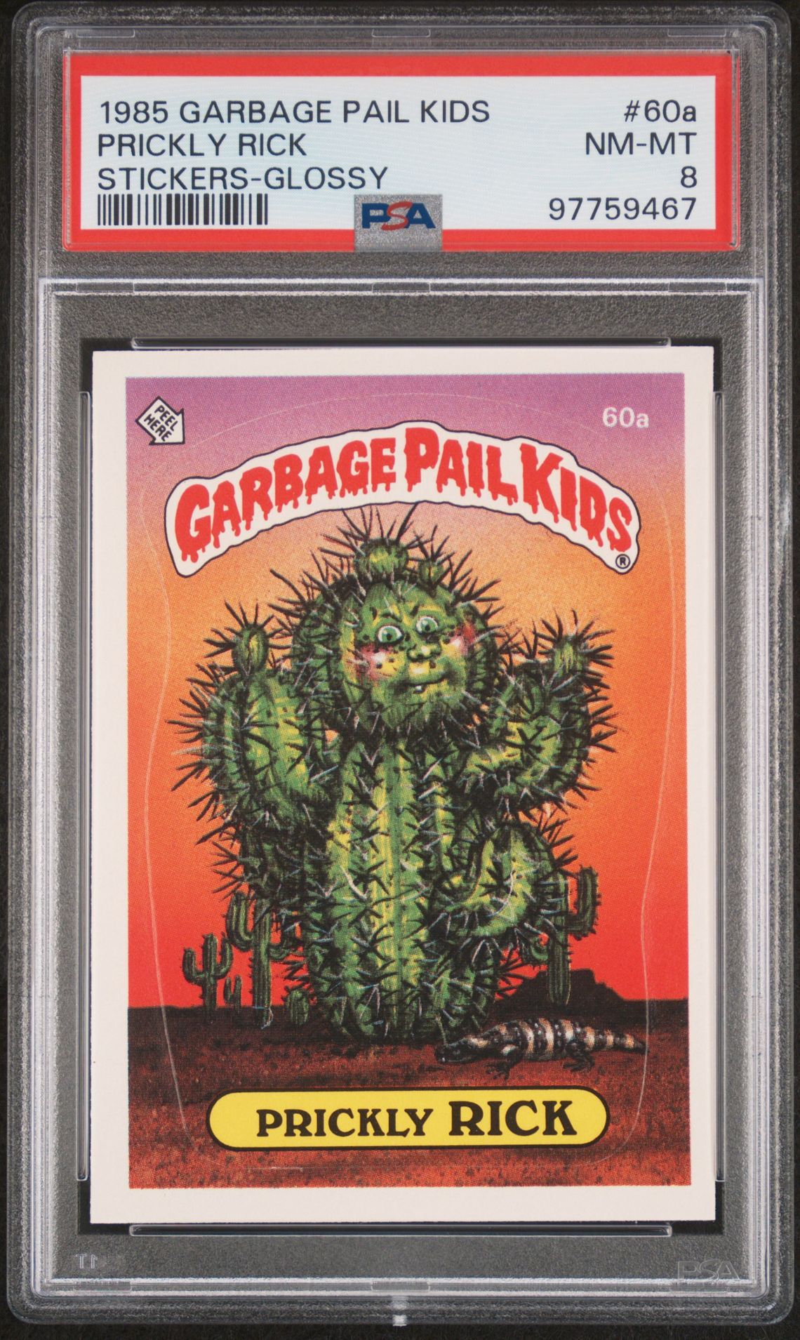 1985 Topps GARBAGE PAIL KIDS STICKERS GLOSSY #60A Prickly Rick front
