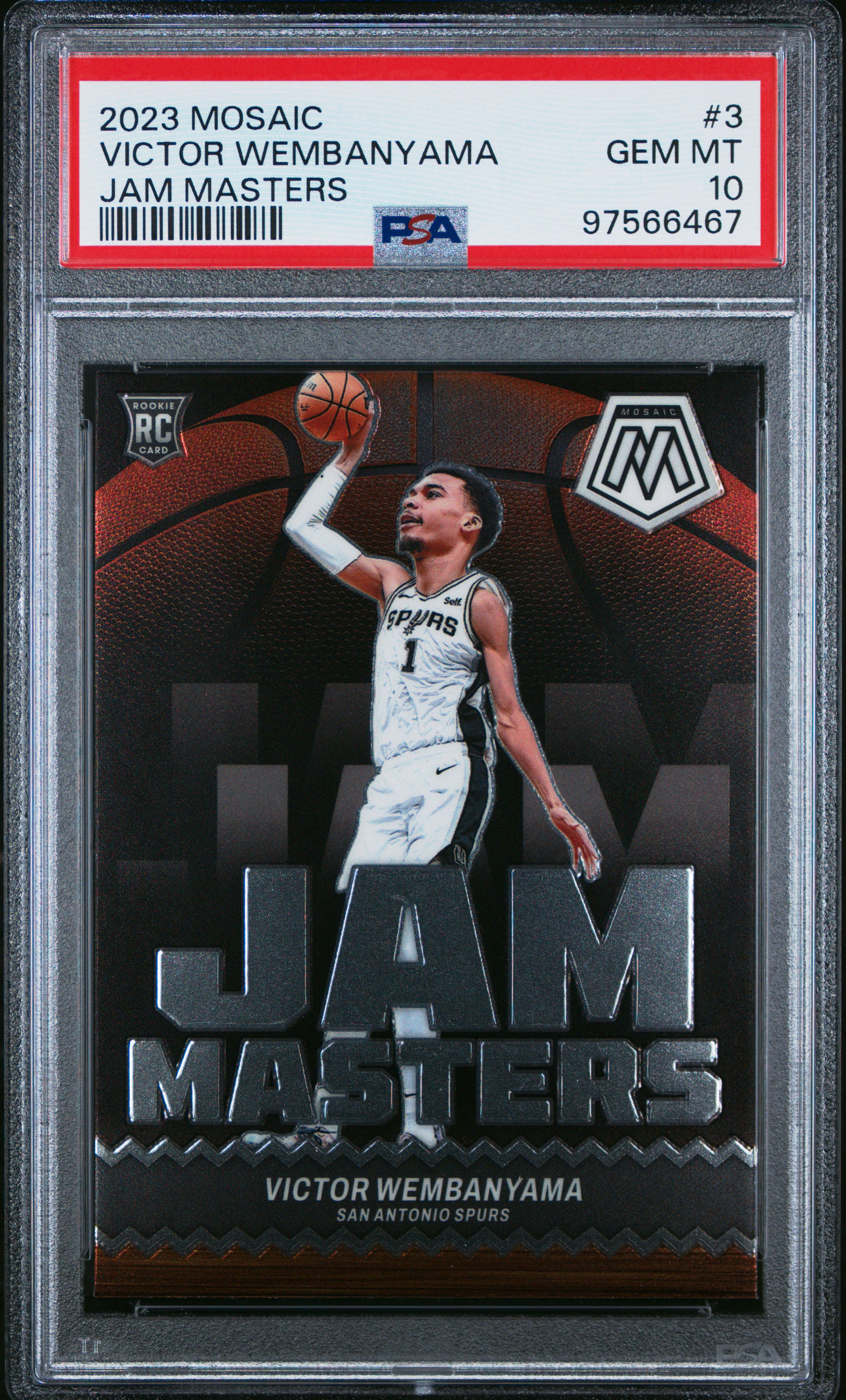 2023 PANINI MOSAIC JAM MASTERS #3 VICTOR WEMBANYAMA PSA 10