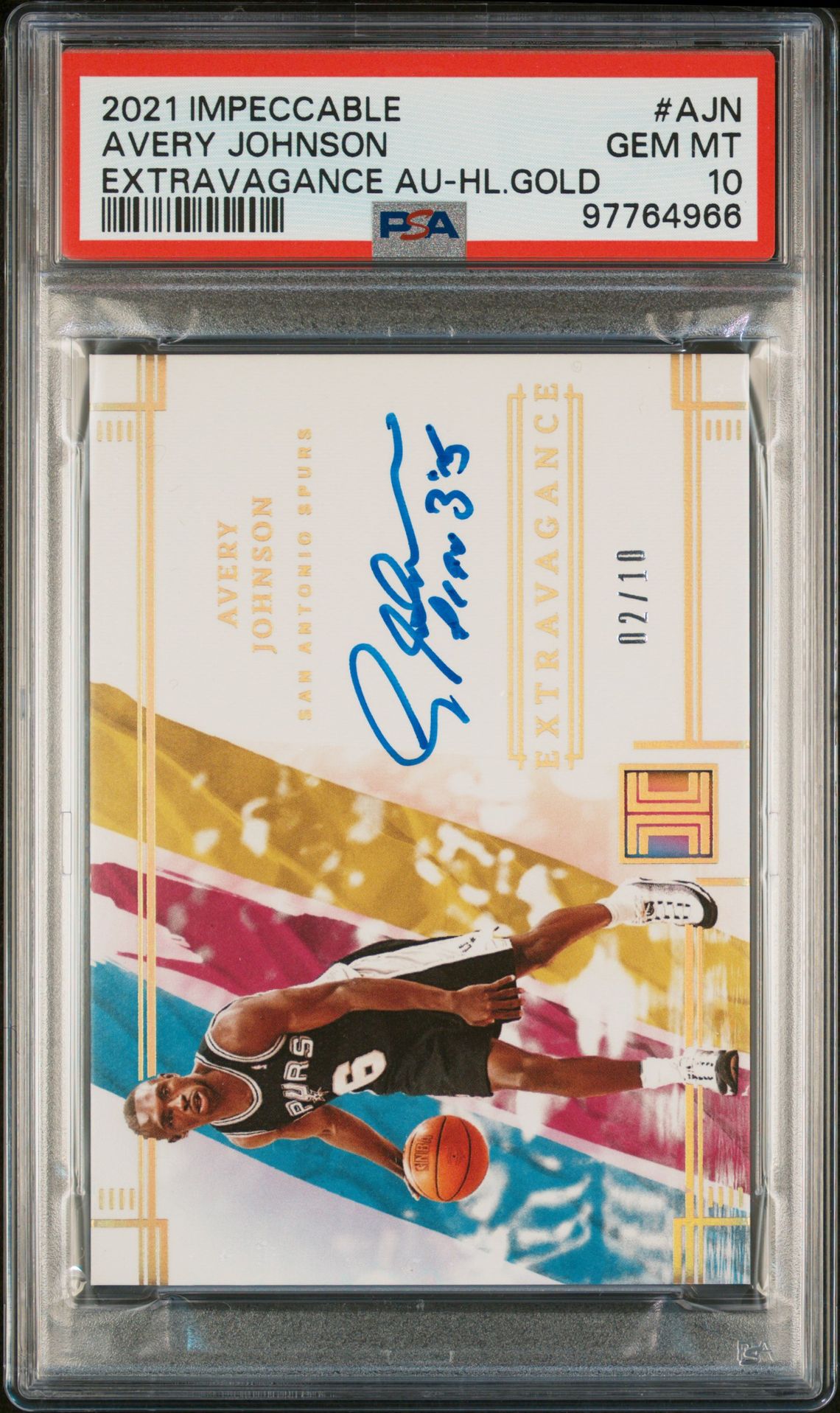 2021 Panini PANINI IMPECCABLE EXTRAVAGANCE AUTOGRAPHS HL.GOLD #AJN Avery Johnson front