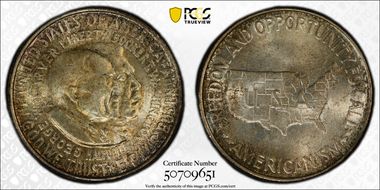 1952 50C Washington-Carver MS65