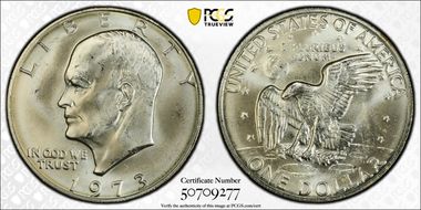 1973-S $1 Silver MS65