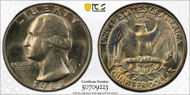 1968-D 25C MS66