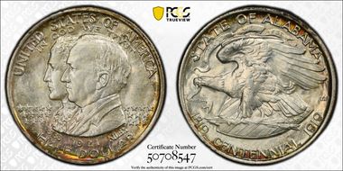 1921 50C Alabama MS66