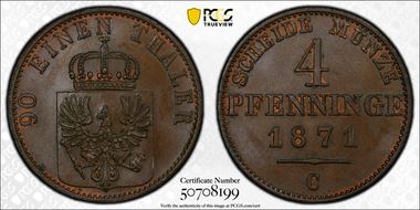 1871-C 4 Pfg MS64BN